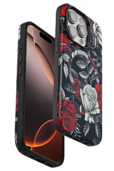 Onegif iPhone 15 Pro Max Flower Series Magsafe Kapak - Siyah resmi