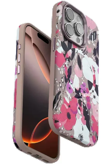 Onegif iPhone 15 Pro Max Flower Series Magsafe Kapak - Pembe resmi