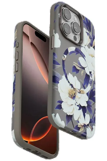 Onegif iPhone 15 Pro Max Flower Series Magsafe Kapak - Gri resmi