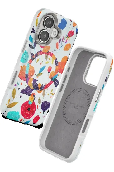 Onegif iPhone 16 Flower Series Magsafe Kapak - Beyaz resmi