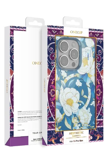 Onegif iPhone 16 Flower Series Magsafe Kapak - Gri resmi