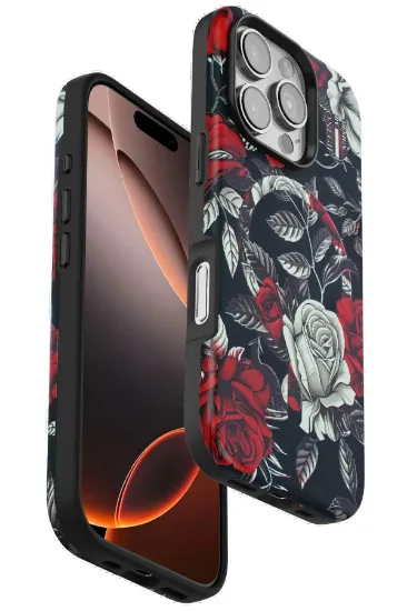 Onegif iPhone 16 Pro Max Flower Series Magsafe Kapak - Siyah resmi