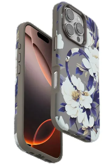 Onegif iPhone 16 Pro Max Flower Series Magsafe Kapak - Gri resmi
