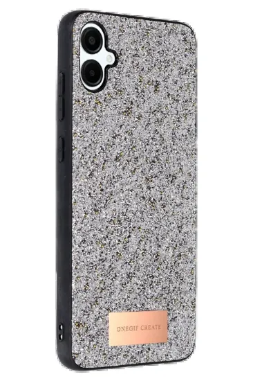 Onegif Samsung Galaxy A06 Bright Simli Kapak - Gümüş resmi