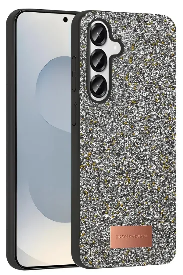 Onegif Samsung Galaxy S25 Plus Bright Simli Kapak - Gümüş resmi