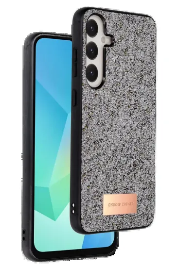 Onegif Samsung Galaxy A36 Bright Simli Kapak - Gümüş resmi