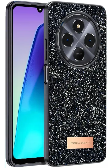 Onegif Xiaomi Redmi 14C Bright Simli Kapak - Siyah resmi
