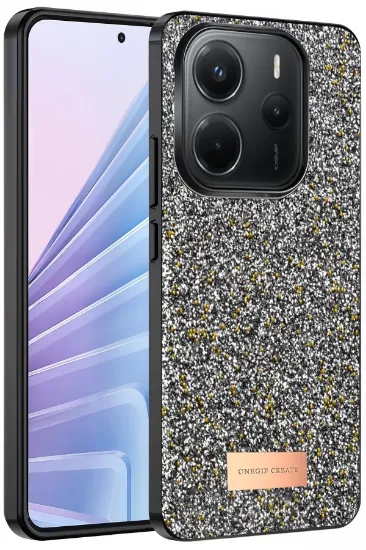 Onegif Xiaomi Redmi Note 14 4G Bright Simli Kapak - Gümüş resmi