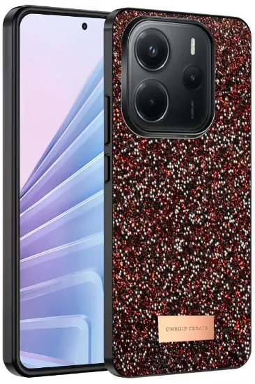 Onegif Xiaomi Redmi Note 14 4G Bright Simli Kapak - Derin Mor resmi