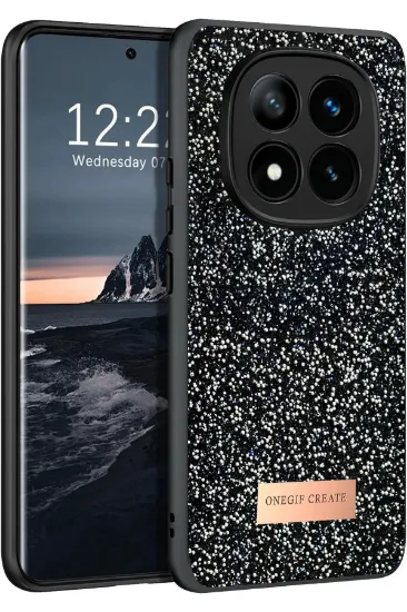 Onegif Xiaomi Redmi Note 14 Pro 4G Bright Simli Kapak - Siyah resmi