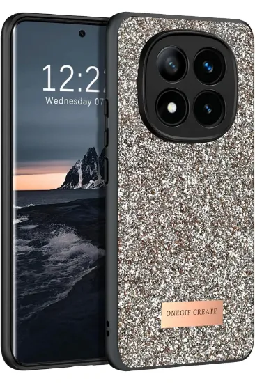 Onegif Xiaomi Redmi Note 14 Pro 4G Bright Simli Kapak - Gold resmi