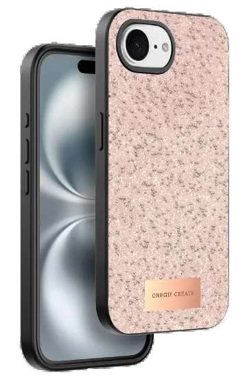 Onegif Apple iPhone 16E Bright Simli Kapak - Pembe resmi