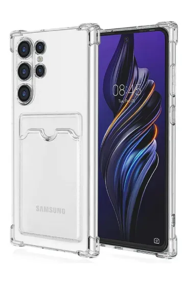 Newface Samsung Galaxy S24 Ultra Kılıf Kart Şeffaf Silikon - Şeffaf resmi