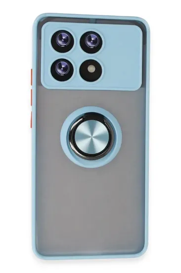 Newface Xiaomi Poco X6 Pro Kılıf Montreal Yüzüklü Silikon Kapak - Buz Mavi resmi