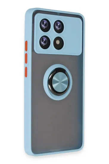 Newface Xiaomi Poco X6 Pro Kılıf Montreal Yüzüklü Silikon Kapak - Buz Mavi resmi