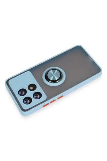 Newface Xiaomi Poco X6 Pro Kılıf Montreal Yüzüklü Silikon Kapak - Buz Mavi resmi