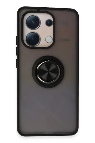 Newface Xiaomi Redmi Note 13 4G Kılıf Montreal Yüzüklü Silikon Kapak - Siyah resmi