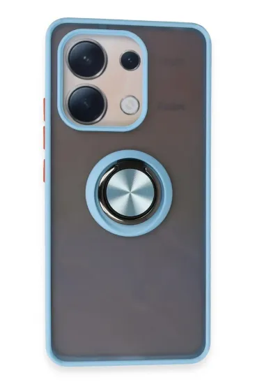 Newface Xiaomi Redmi Note 13 4G Kılıf Montreal Yüzüklü Silikon Kapak - Buz Mavi resmi