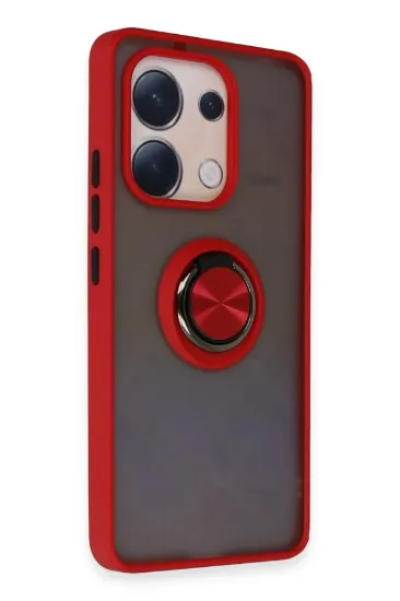 Newface Xiaomi Redmi Note 13 4G Kılıf Montreal Yüzüklü Silikon Kapak - Kırmızı resmi