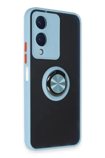 Newface Vivo Y17S Kılıf Montreal Yüzüklü Silikon Kapak - Buz Mavi resmi