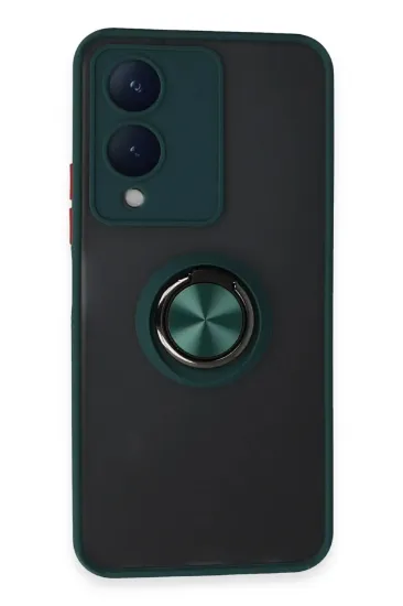 Newface Vivo Y17S Kılıf Montreal Yüzüklü Silikon Kapak - Yeşil resmi