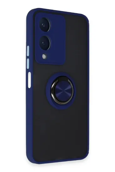 Newface Vivo Y17S Kılıf Montreal Yüzüklü Silikon Kapak - Lacivert resmi