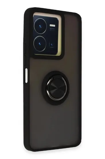 Newface Vivo Y36 Kılıf Montreal Yüzüklü Silikon Kapak - Siyah resmi
