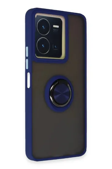 Newface Vivo Y36 Kılıf Montreal Yüzüklü Silikon Kapak - Lacivert resmi