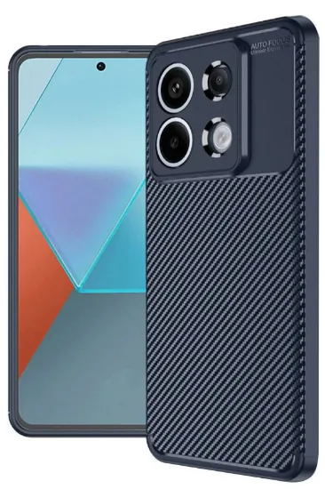 Newface Xiaomi Redmi Note 13 Pro 4G Kılıf Auto Focus Karbon Kapak - Lacivert resmi