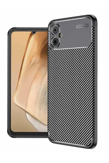 Newface Samsung Galaxy A05 Kılıf Auto Focus Karbon Kapak - Siyah resmi