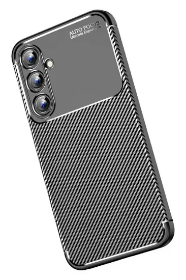 Newface Samsung Galaxy A15 4G Kılıf Auto Focus Karbon Kapak - Siyah resmi