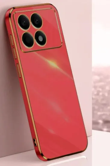 Newface Xiaomi Poco X6 Pro Kılıf Volet Silikon - Kırmızı resmi