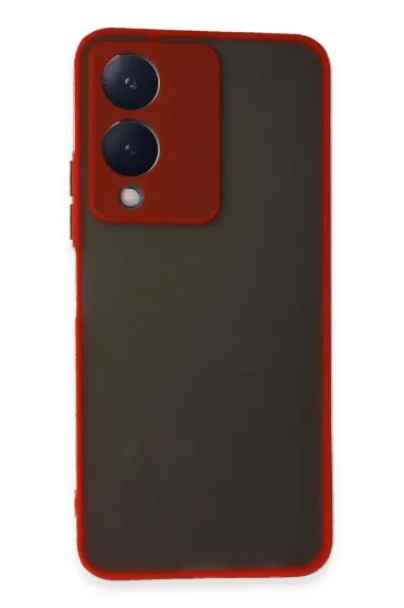 Newface Vivo Y17S Kılıf Montreal Silikon Kapak - Kırmızı resmi