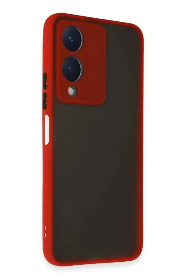 Newface Vivo Y17S Kılıf Montreal Silikon Kapak - Kırmızı resmi