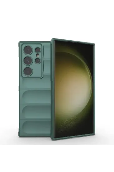 Newface Samsung Galaxy S24 Ultra Kılıf Optimum Silikon - Koyu Yeşil resmi
