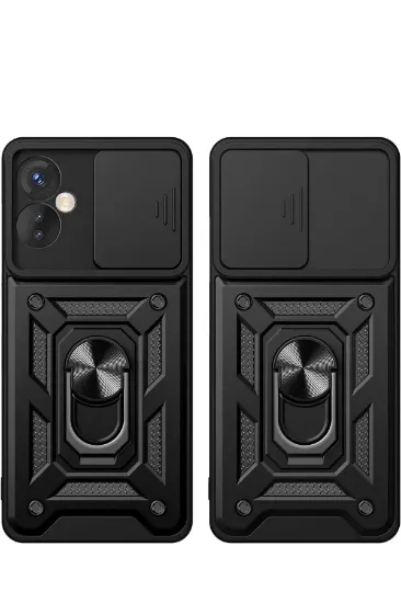Newface İnfinix Hot 30 4G Kılıf Pars Lens Yüzüklü Silikon - Yeşil resmi