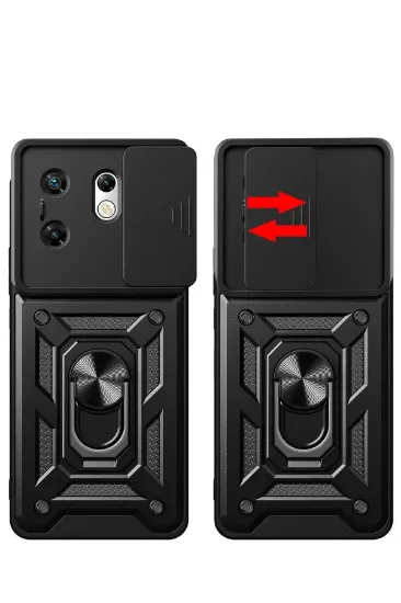 Newface İnfinix Zero 30 4G Kılıf Pars Lens Yüzüklü Silikon - Kırmızı resmi