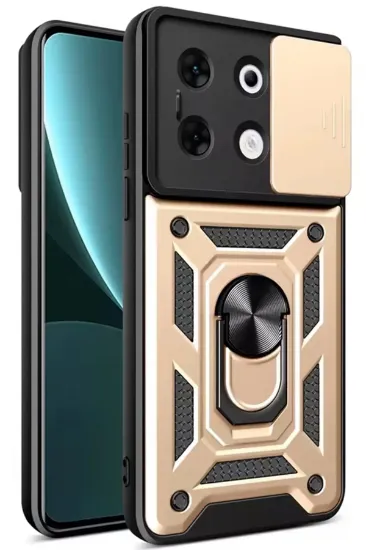 Newface İnfinix Zero 30 5G Kılıf Pars Lens Yüzüklü Silikon - Gold resmi