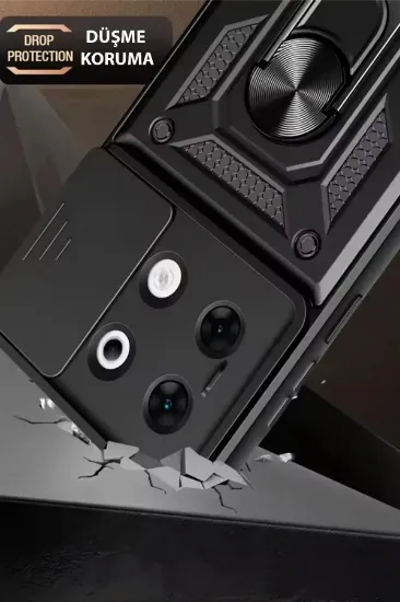Newface İnfinix Zero 30 5G Kılıf Pars Lens Yüzüklü Silikon - Yeşil resmi
