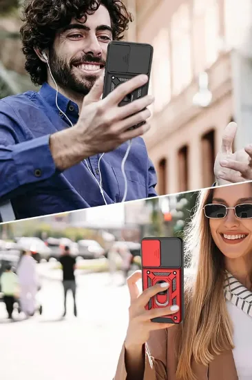 Newface Samsung Galaxy S22 Kılıf Pars Lens Yüzüklü Silikon - Yeşil resmi