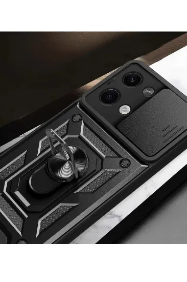 Newface Xiaomi Poco X6 Kılıf Pars Lens Yüzüklü Silikon - Gümüş resmi