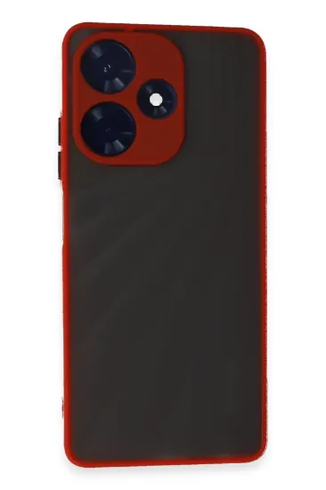 Newface İnfinix Hot 30 4G Kılıf Montreal Silikon Kapak - Kırmızı resmi