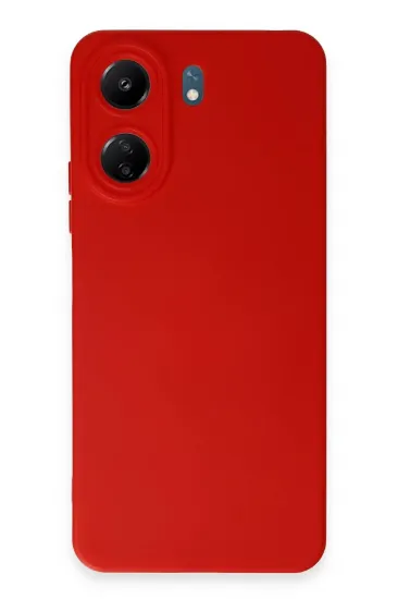 Newface Xiaomi Redmi 13C Kılıf Nano içi Kadife Silikon - Kırmızı resmi