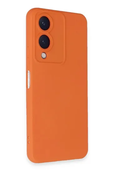 Newface Vivo Y17S Kılıf Nano içi Kadife Silikon - Turuncu resmi
