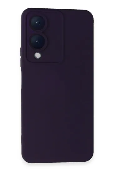 Newface Vivo Y17S Kılıf Nano içi Kadife Silikon - Mor resmi