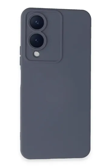 Newface Vivo Y17S Kılıf Nano içi Kadife Silikon - Gri resmi