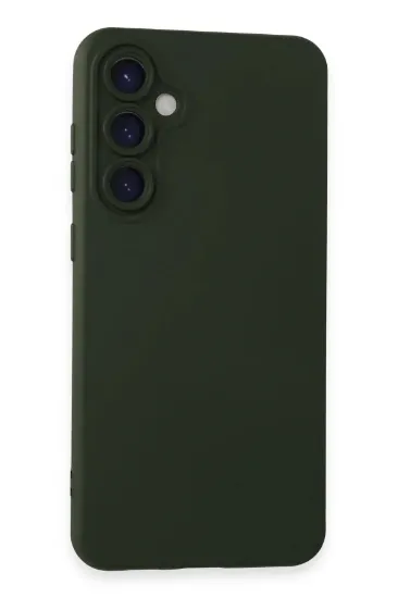 Newface Samsung Galaxy S24 Plus Kılıf Nano içi Kadife Silikon - Koyu Yeşil resmi