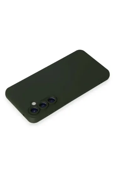 Newface Samsung Galaxy S24 Plus Kılıf Nano içi Kadife Silikon - Koyu Yeşil resmi