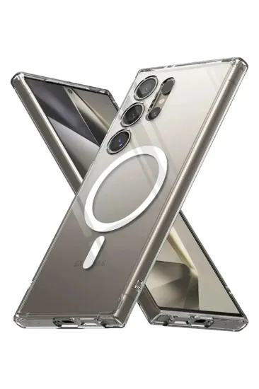 Newface Samsung Galaxy S24 Ultra Kılıf Magneticsafe Şeffaf Silikon - Şeffaf resmi