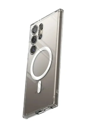 Newface Samsung Galaxy S24 Ultra Kılıf Magneticsafe Şeffaf Silikon - Şeffaf resmi